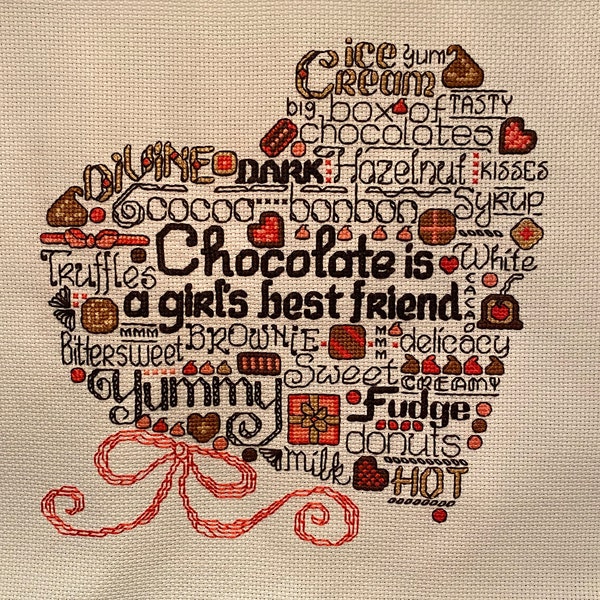 Chocolate Is A Girls Best Friend - Cross Stitch