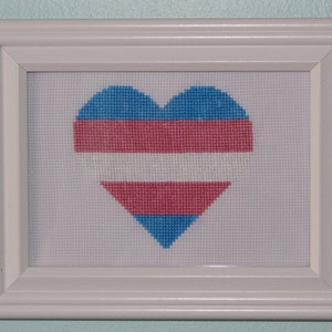 LGBT - Trans Heart - Cross Stitch - Pride