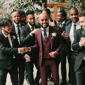 Wine colour 2024 suit for men