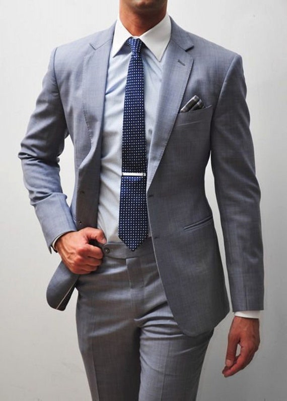 Men Suit Gray 2 Piece Slim Fit Suit Wedding Party Wear Dinner - Etsy