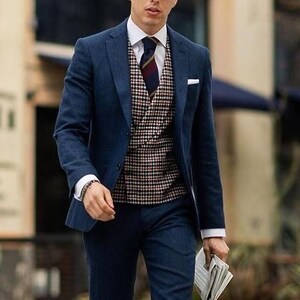Men Blue Suit Wedding Groom Wear Suit for Men Engagement 2 - Etsy