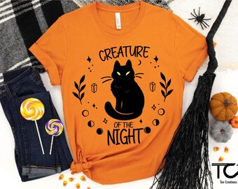 Creature Of The Night T-Shirt,Halloween Party Shirt,Hallowen Witches Shirt,Hallowen Costume,halloween hoodie for kids,Black Cat Shirt