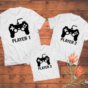 Family t-shirts, Matching shirts, Family outfits, Family matching outfit, Player 1 Player 2 Player 3 shirts, Family tshirts,