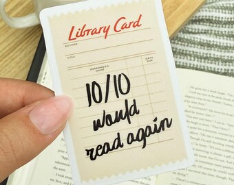 Library Card Sticker for Kindle: Book Lover Gift, Vintage Retro Adorable Unique Bookish Gift