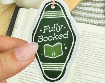 Fully Booked Aesthetic Sticker – Green Retro Vintage Gift for Readers, Bookish Aesthetic