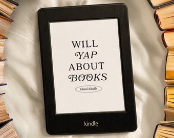 Spersonalizowany ekran blokady Kindle: Tapeta Booktok z niestandardową nazwą (pobranie cyfrowe)