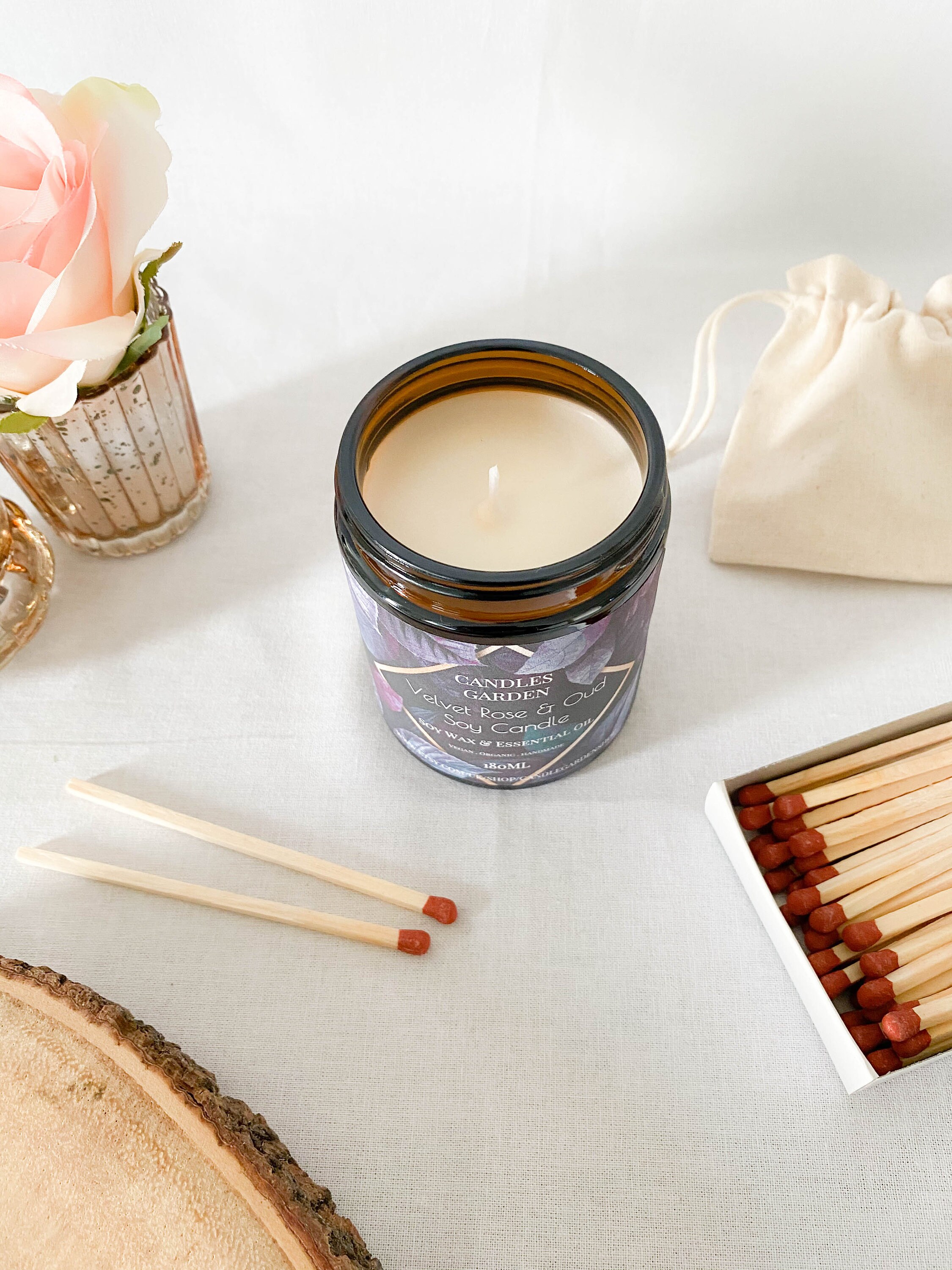 White Patchouli Soy Candle / Vegan Candle / Organic Candle / Etsy