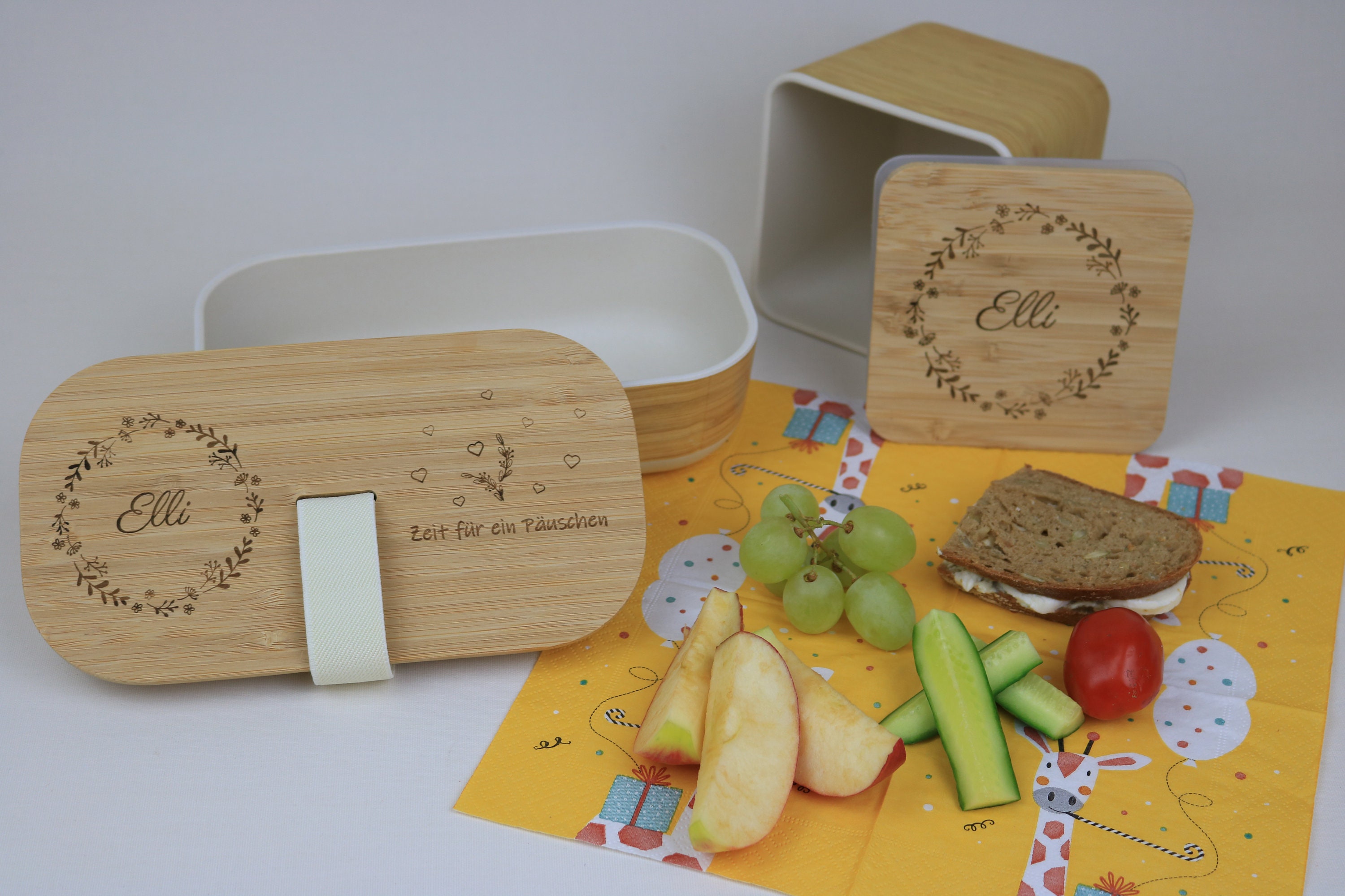 Set Personalisierte Brotdose mit passender Obst oder | Etsy