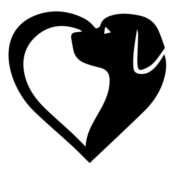 Dog Heart SVG, Love with Dog svg dxf pdf eps, Heart Paw Print SVG, Clipart Vector, Dog Love Svg, Dog Mom svg Dog Lover svg Files for Cricut