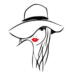 Desenhos de arte com lápis para meninas SVG, vetor artístico desenhado à mão SVG, meninas svg, lindo batom menina svg, batons svg, Lady Girl Sketch svg