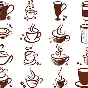 Pacchetto tazza di caffè svg Coffee Cup bundle SVG, Coffee Bundle, Mug, Coffee SVG, Heartbeat Coffee Monogram, Coffee Clipart, Coffee files, cricut