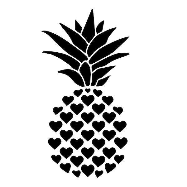 Pineapple SVG, Pineapple Heart SVG, Monogram Frames SVG, Summer Svg, pineapple clipart, pineapple cut file, fruit svg, silhouette tropical