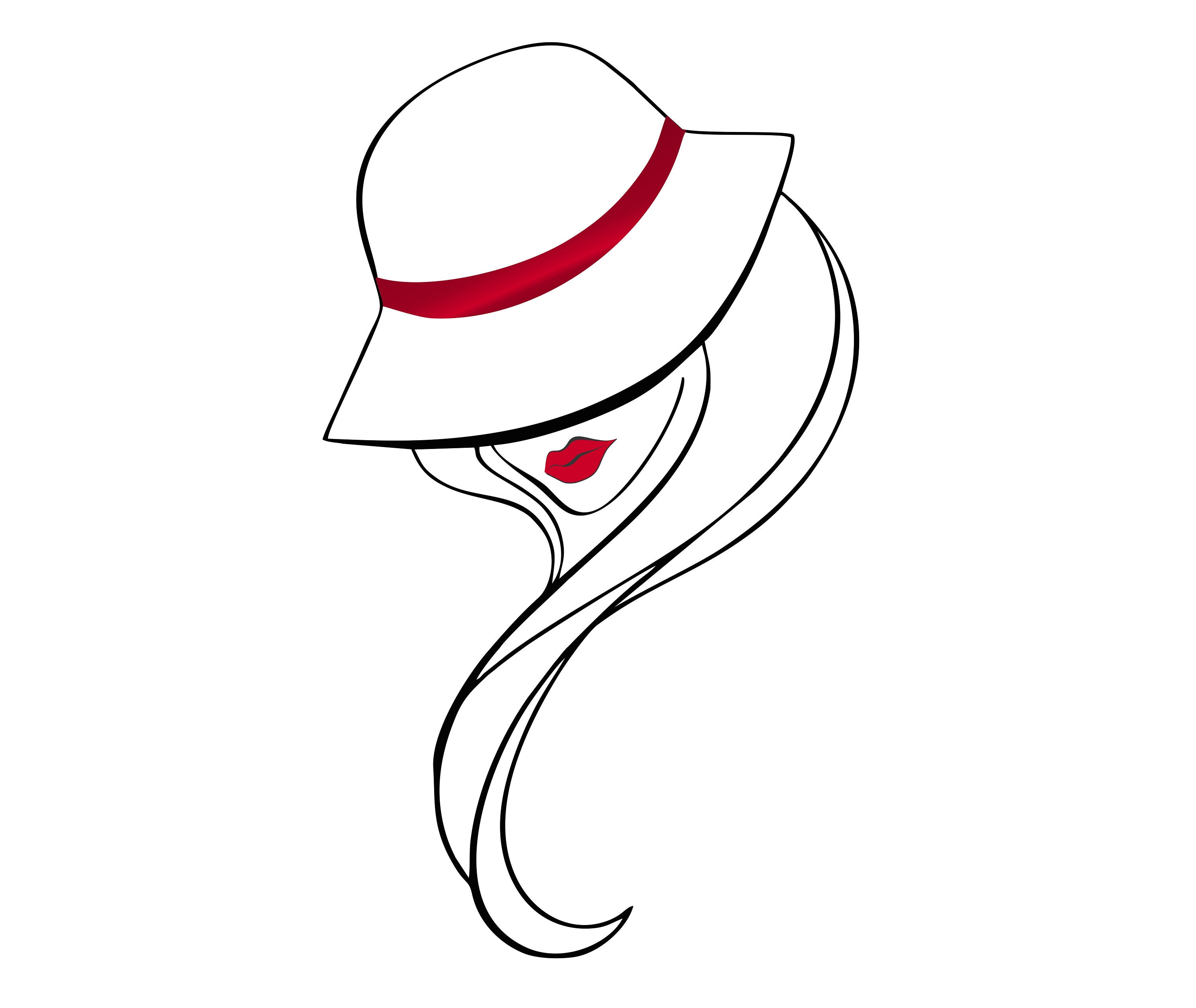 Girl Vector Svg Drawing Svg Sketch Svg File Girls Hat Svg Etsy Canada