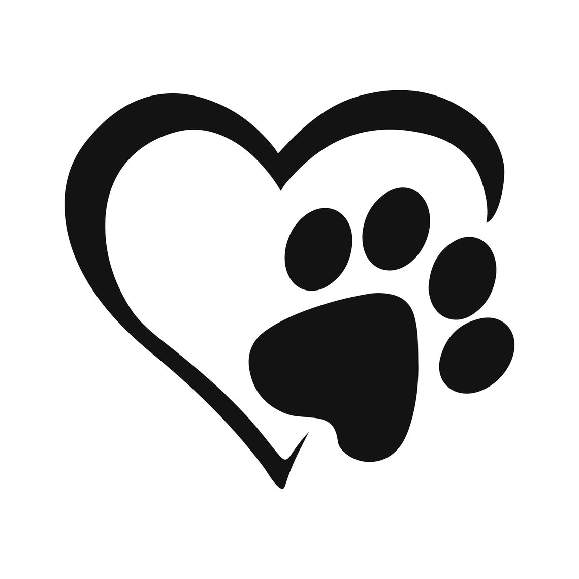 Love With Paw Svg Dog Paw Svg Og Love Paw Print Svg Animal Etsy