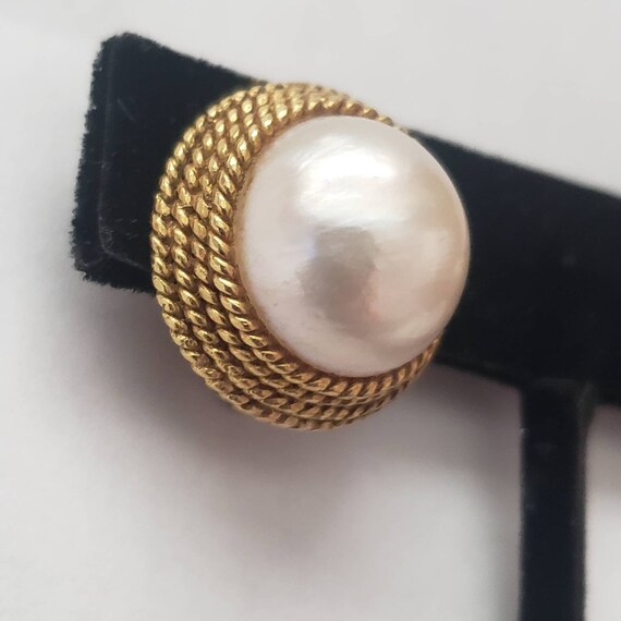 Vintage Earrings Pearl 14k Yellow Gold Estate Jew… - image 8