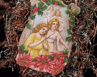 Angel Tinsel Ornament Handmade Antique Christmas Ornament Collectible Retro Christmas Decoration Christmas Decor