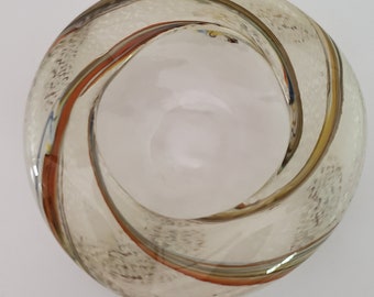 Art Glass Bowl Swirl Pattern Collectible Studio Glass