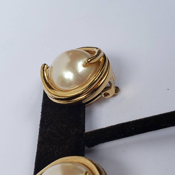 Vintage Earrings Designer Richelieu Clip On Gold … - image 7