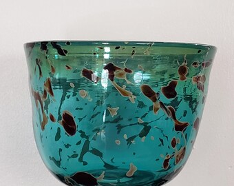 Art Glass Bowl Swirl Pattern Collectible Studio Glass Artist Marked Unique Collectible Decor