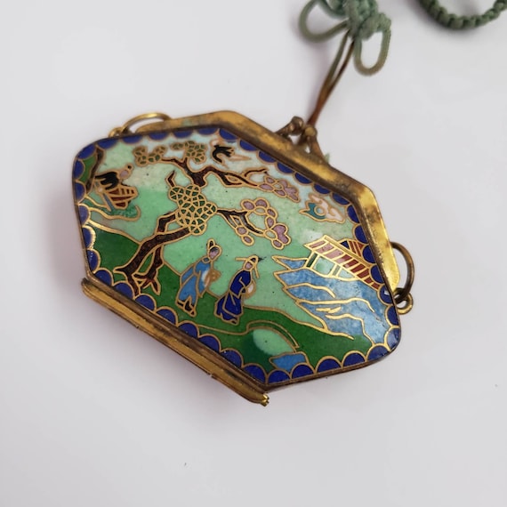 Cloisonne Purse Rare Collectible Pendant Colorful Rar… Gem