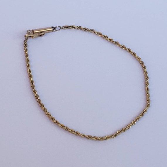 Rope Chain Bracelet 14K Yellow Gold Estate Jewelr… - image 2