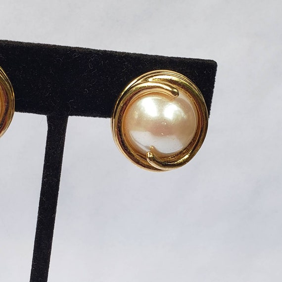 Vintage Earrings Designer Richelieu Clip On Gold … - image 9