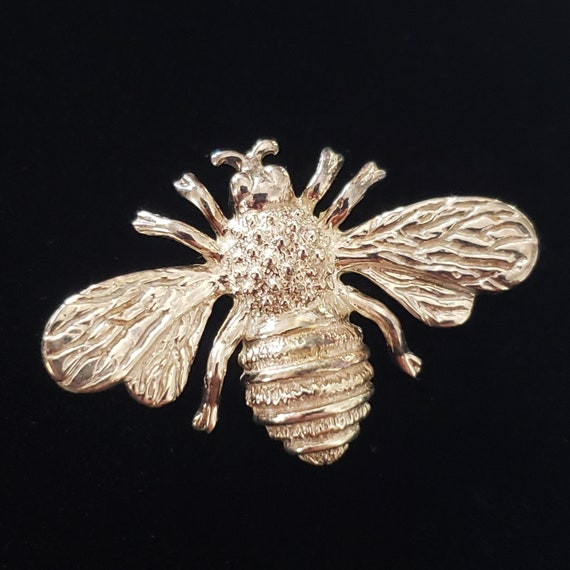Bumblebee Bee Brooch Sterling Silver Collectible … - image 1