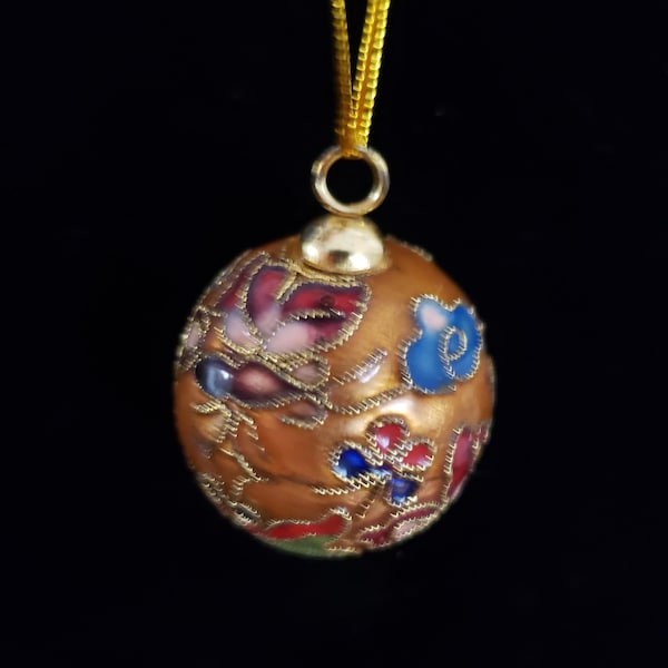 Adorno navideño de mariposa cloisonné retro coleccionable