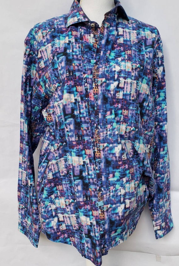 Shirt Bugatchi Designer Size Large Long Sleeve Co… - image 1