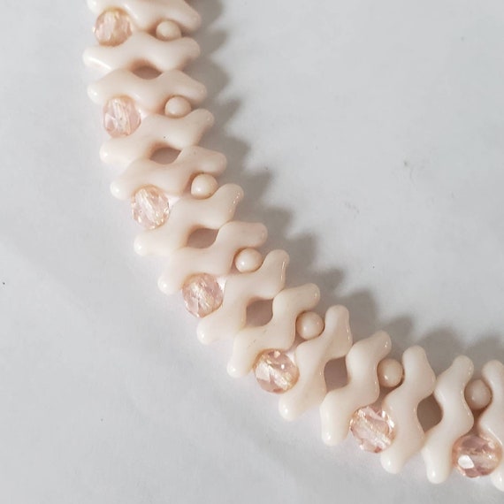 Vintage Necklace Choaker Light Pink Beaded Wester… - image 3