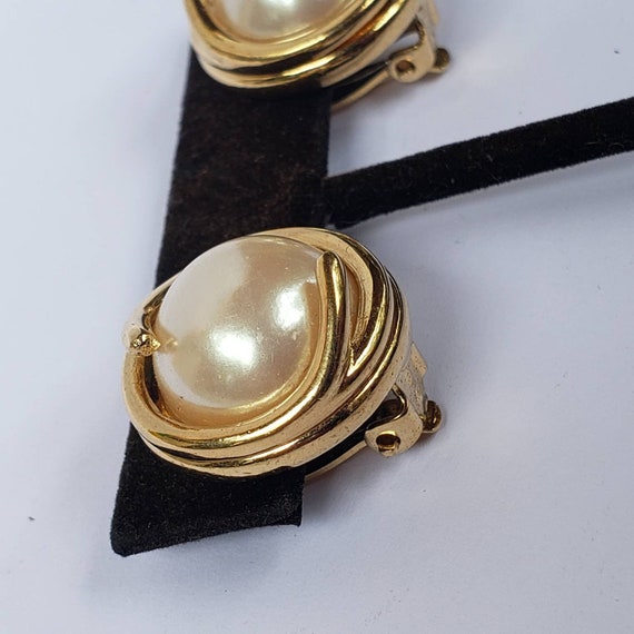 Vintage Earrings Designer Richelieu Clip On Gold … - image 8