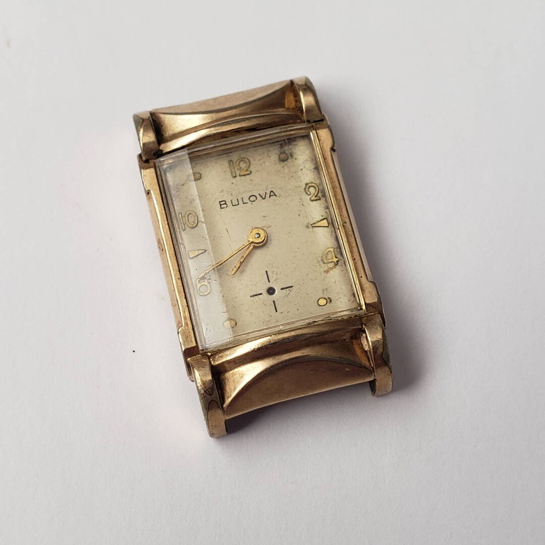 Bulova Tank Watch Retro Collectible Wrist Watck 10K Rolled Gold