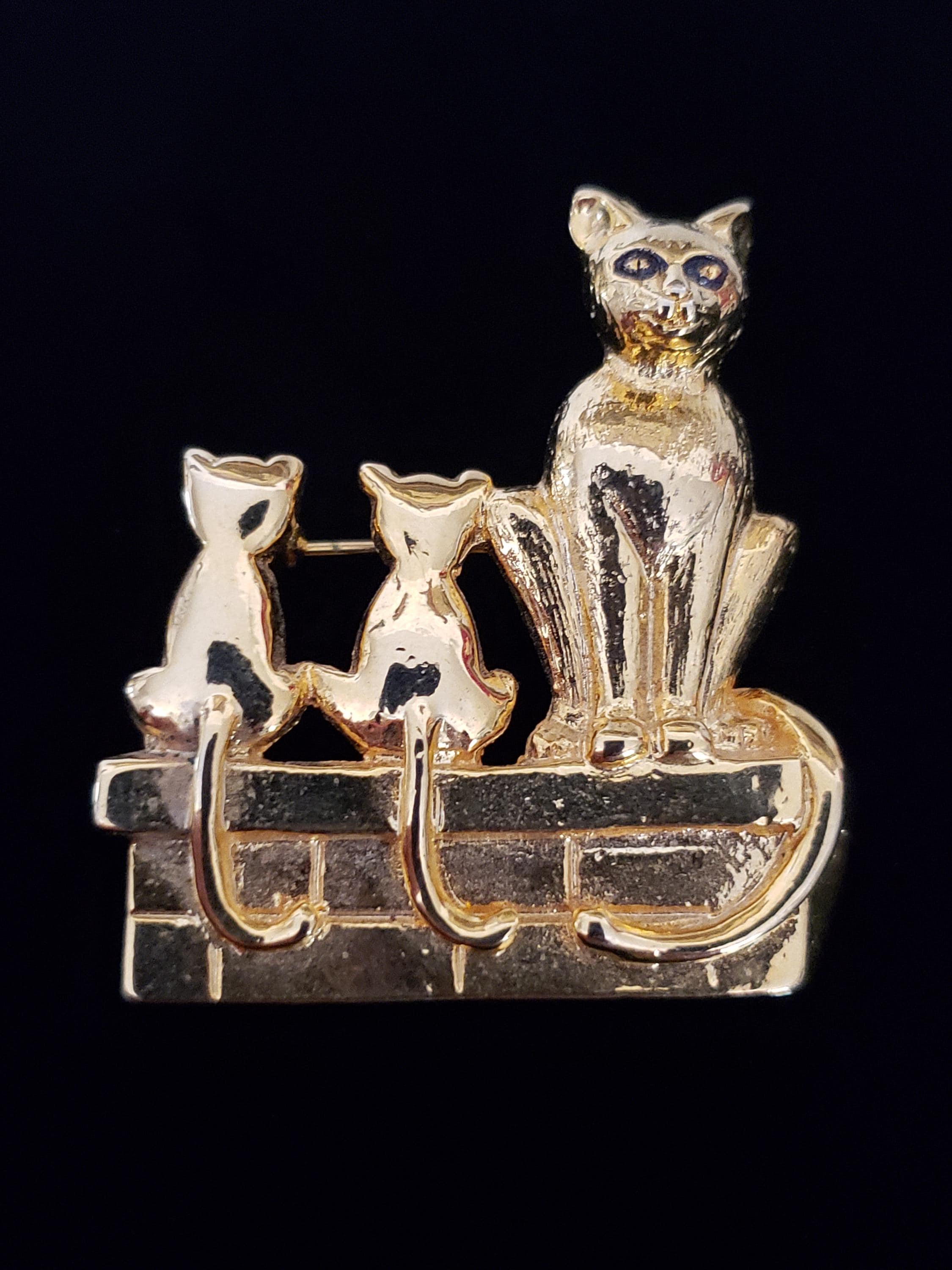Cat Kitten Brooch Retro Collectible Pin Vintage Costume Jewelry - Etsy