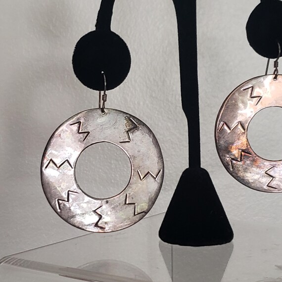 Earrings Large Circle Drop Dangle Collectible Ste… - image 9