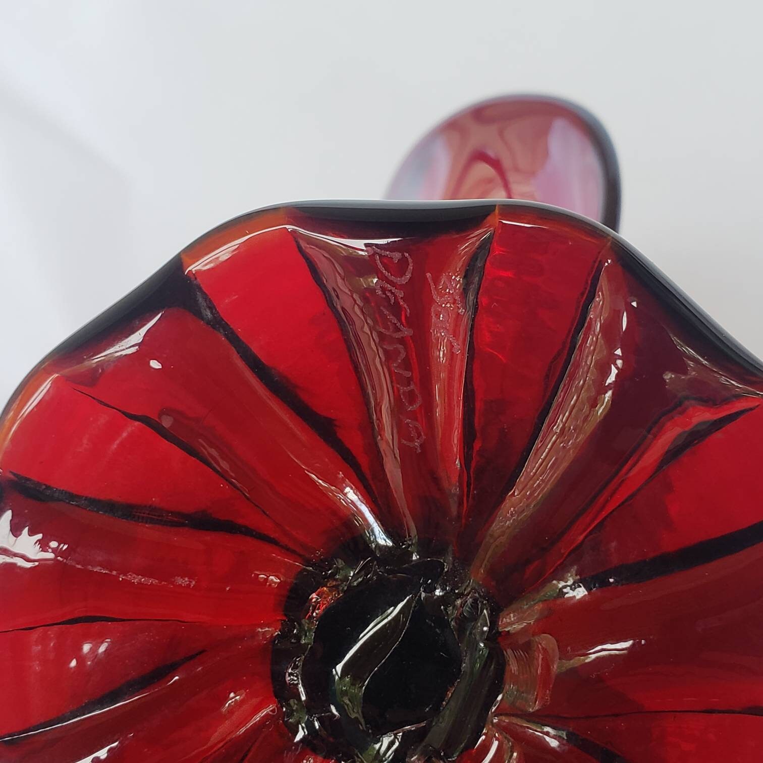 Vintage Art Glass Vase Signed Joe Deanda Jack in the Pulpit Etsy