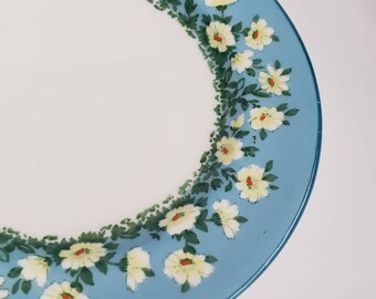 Vintage Plate Crown Staffordshire Daisy Theme Retro Collectible Made in England