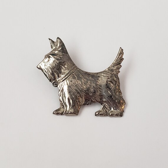 Vintage Brooch Scottie Dog Retro Collectible Ster… - image 2