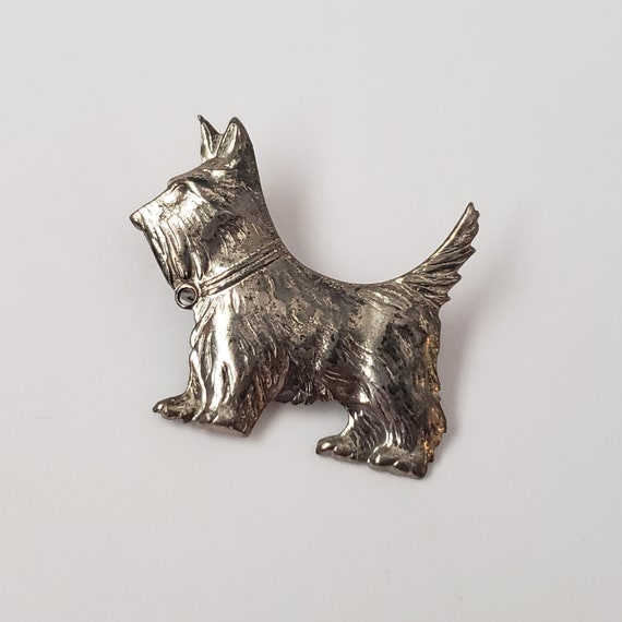 Vintage Brooch Scottie Dog Retro Collectible Ster… - image 3