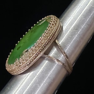 Ring Green Stone 925 Rare Unique Collectible Sterling Silver