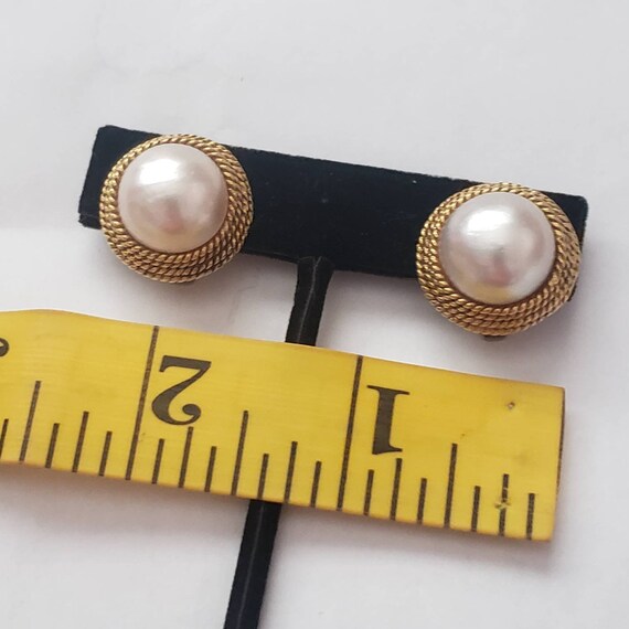 Vintage Earrings Pearl 14k Yellow Gold Estate Jew… - image 9