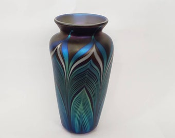Vintage Art Glass Vase Lundberg Studios Rare Collectible Studio Art Glass