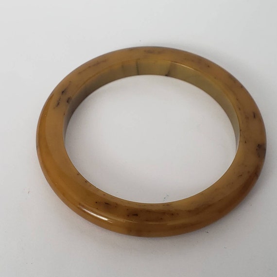 Vintage Bakelite Bracelet Tan Brown Retro Collect… - image 2