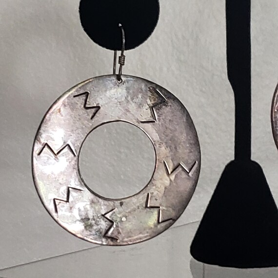 Earrings Large Circle Drop Dangle Collectible Ste… - image 3