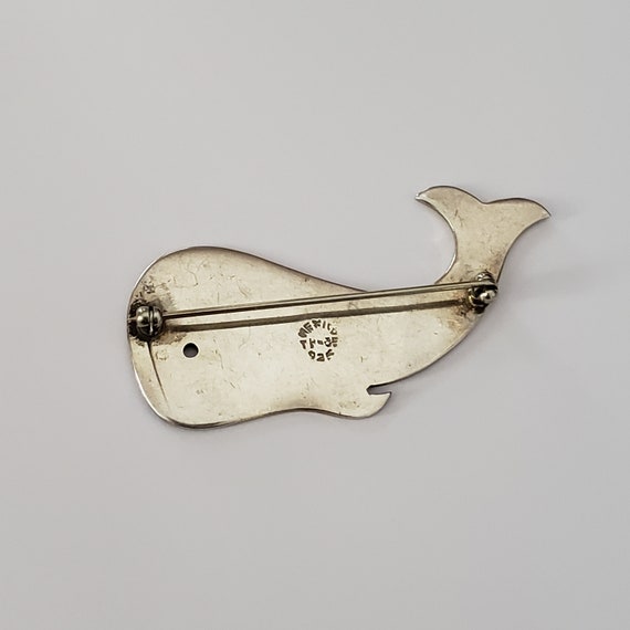 Whale Vintage Brooch Sterling Silver Retro Collec… - image 2