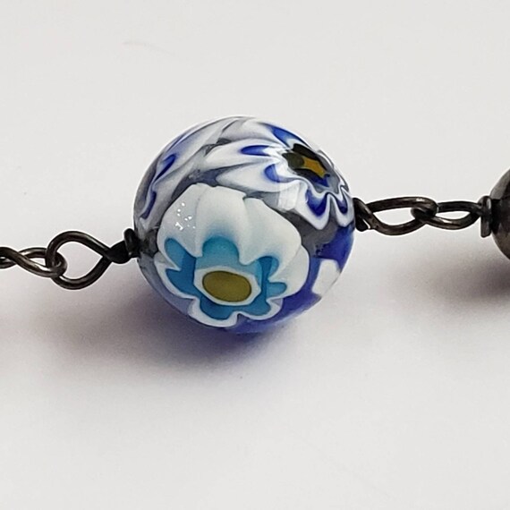 Vintage Bracelet Millefiori Sterling Silver Retro… - image 9