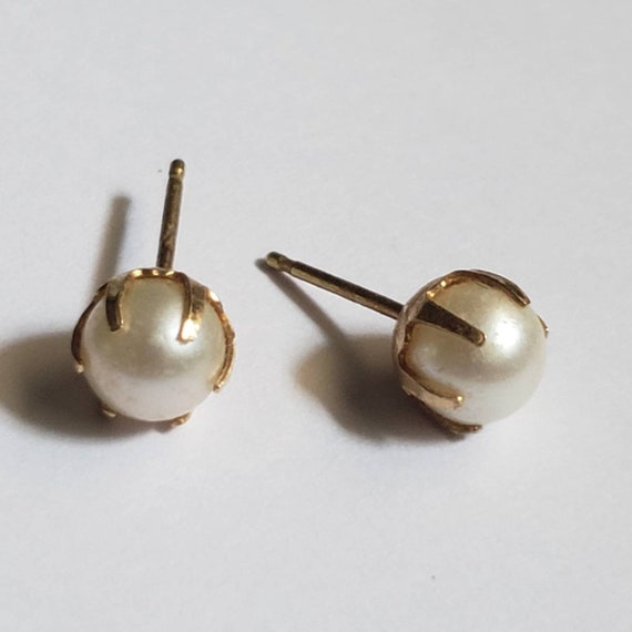Vintage Earrings Pearl Studs Estate Jewelry Colle… - image 3