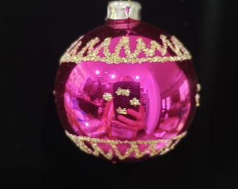 Ornament Retro Christmas Ornament Collectible Christmas Decoration Hot Pink