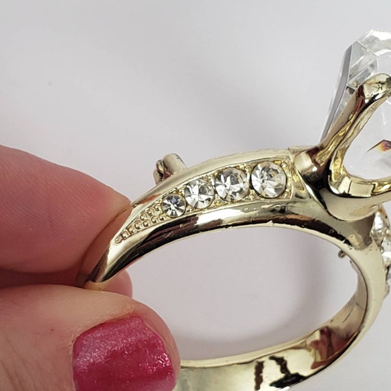 Vintage Brooch Engagement Ring Rhinestones Retro … - image 3