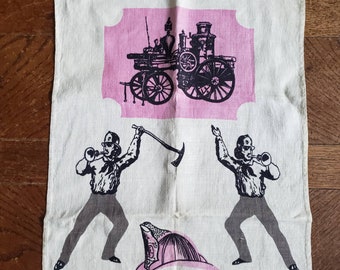 Vintage Towel Linen Designer Tammis Keefe Retro Collectible Somethings Burning Retro