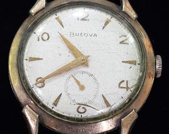 Bulova Wrist Watch Retro Collectible Round Face Vintage Time Piece
